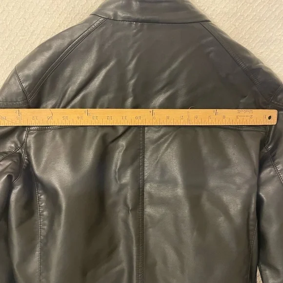 Calvin Klein Faux Leather Biker Jacket Men's Size Small - Picture 9 of 14